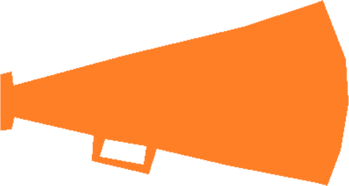 Orange,line,angle - Orange Megaphone Clipart - Png Download (1405x750), Png Download