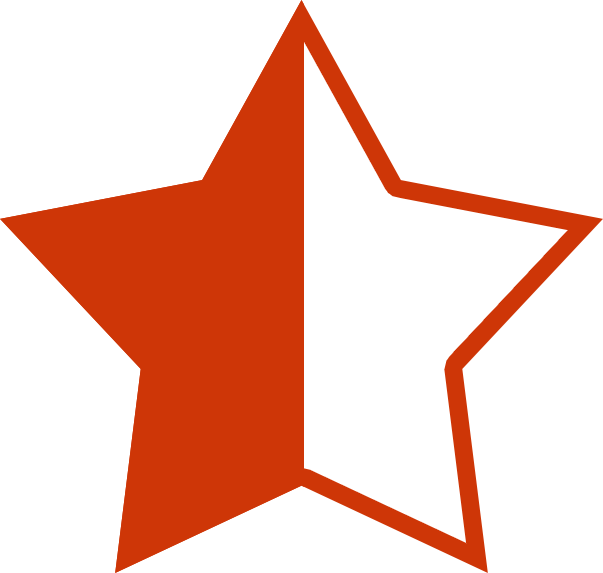 Black 4.5 Star Rating Transparent Background Clipart (603x573), Png Download