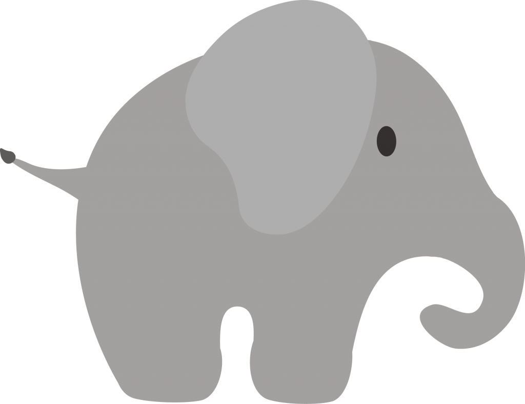 Elephant Cartoon One Side Clipart (1024x788), Png Download