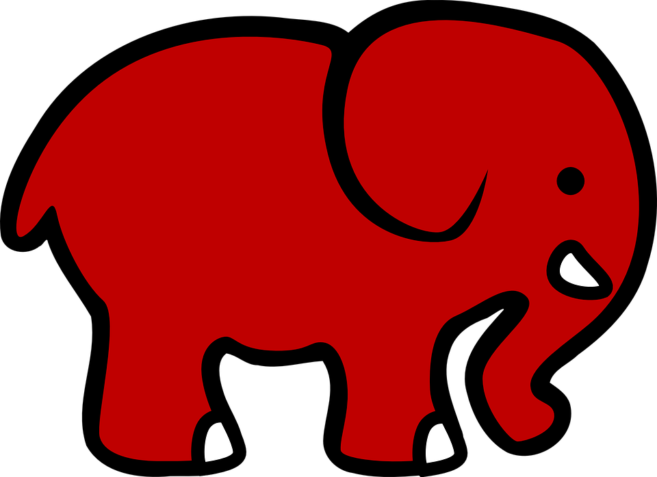 Transparent Profile Clipart - Red Elephant Clipart - Png Download (960x697), Png Download