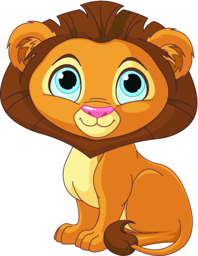 Cartoon Cat Sitting Clipart Picture Library Lion Cartoon - Cartoon Cute Little Lion - Png Download (775x1000), Png Download