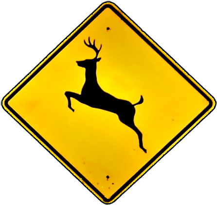 Deer Crossing Sign Transparent Clipart (531x485), Png Download