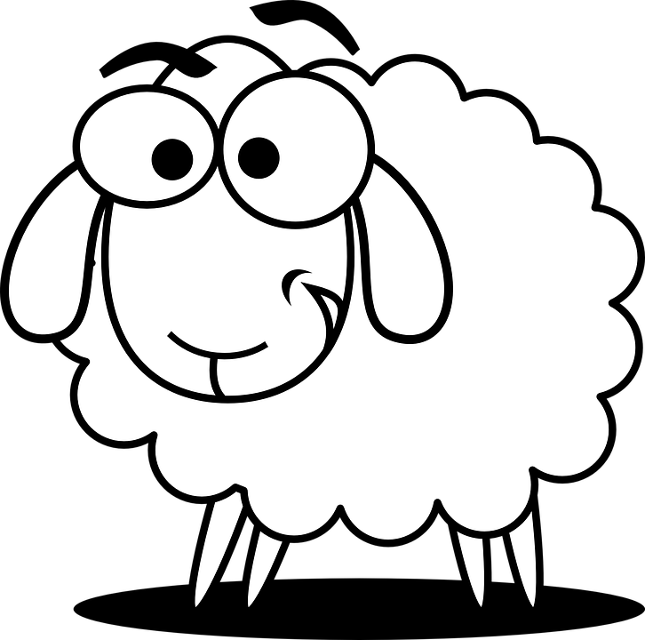 Sheep St Louis Blues Team Colors Png Images - Clip Art Sheep Black And White Transparent Png (600x596), Png Download