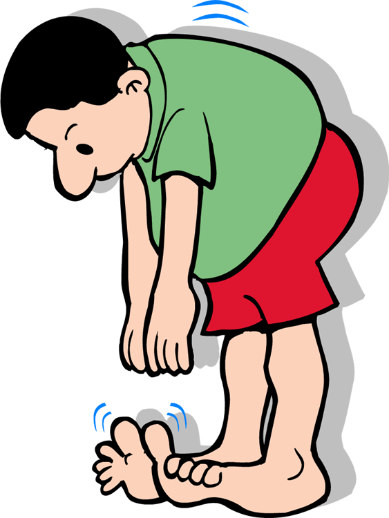 Touch Cliparts - Touch Your Toes Clipart - Png Download (563x750), Png Download