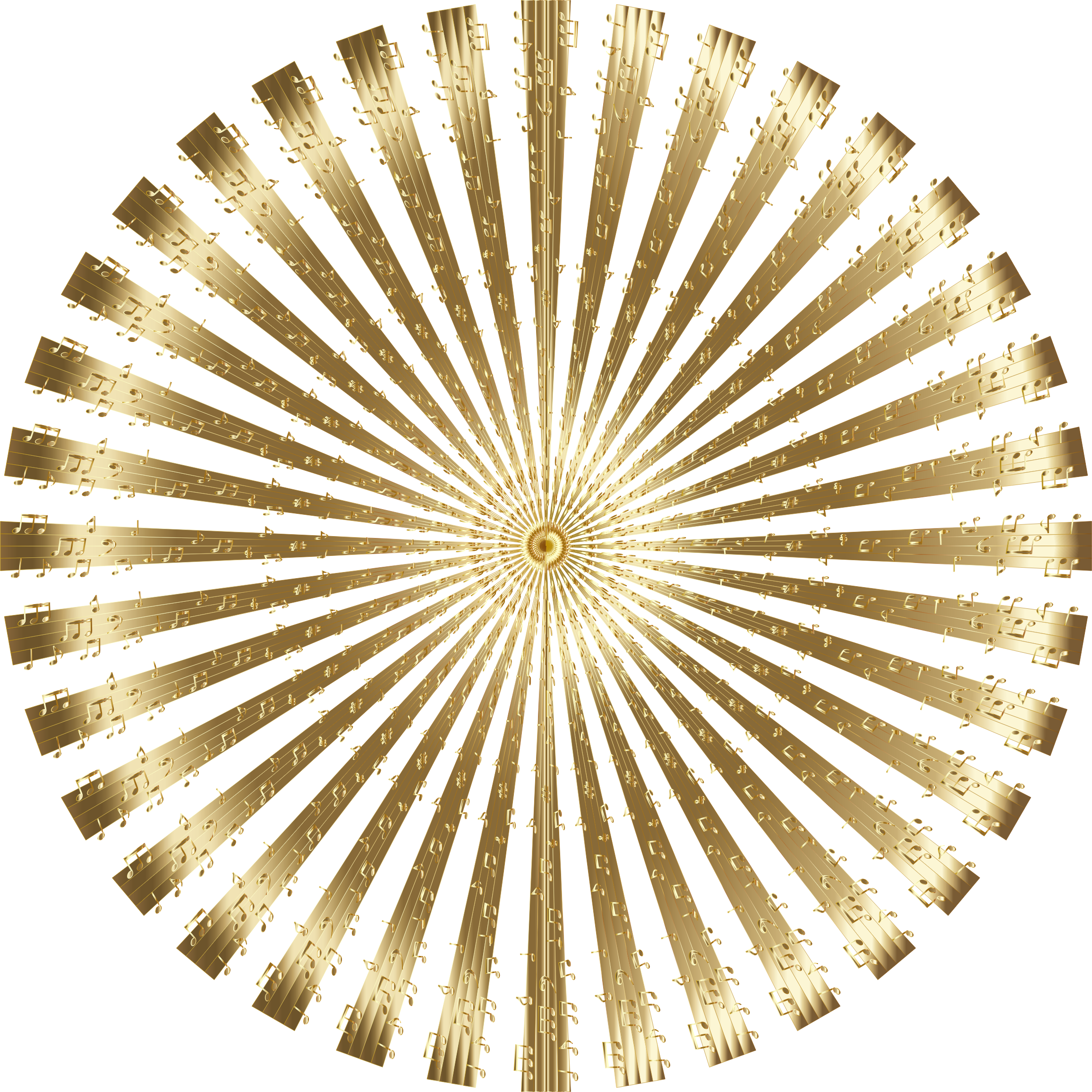 Musical Gold No Bg - Sun Rays Background Clipart (2312x2312), Png Download