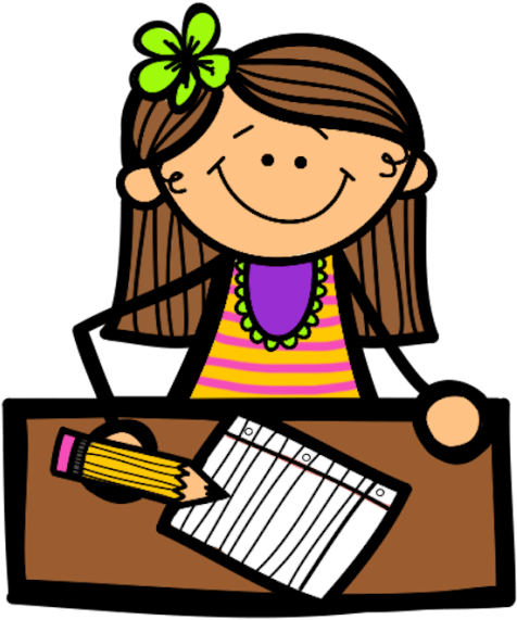 Girl Writing Clipart - Png Download (680x663), Png Download