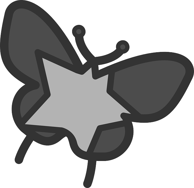 Flat, Star, Butterfly, Theme, Moth, Icon - Clip Art - Png Download (640x619), Png Download