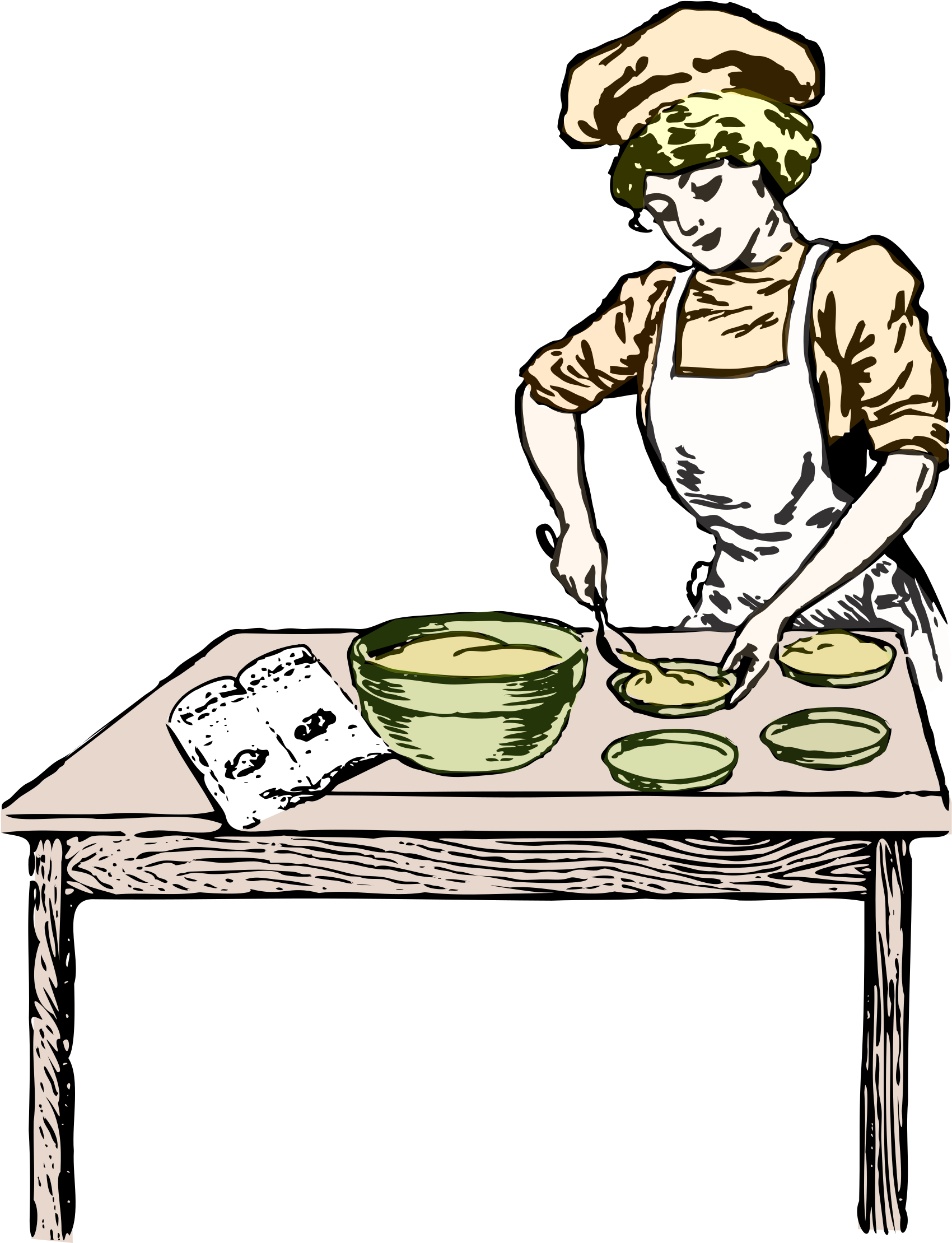 In Color Big Image - Woman Baking Png Clipart (1935x2400), Png Download