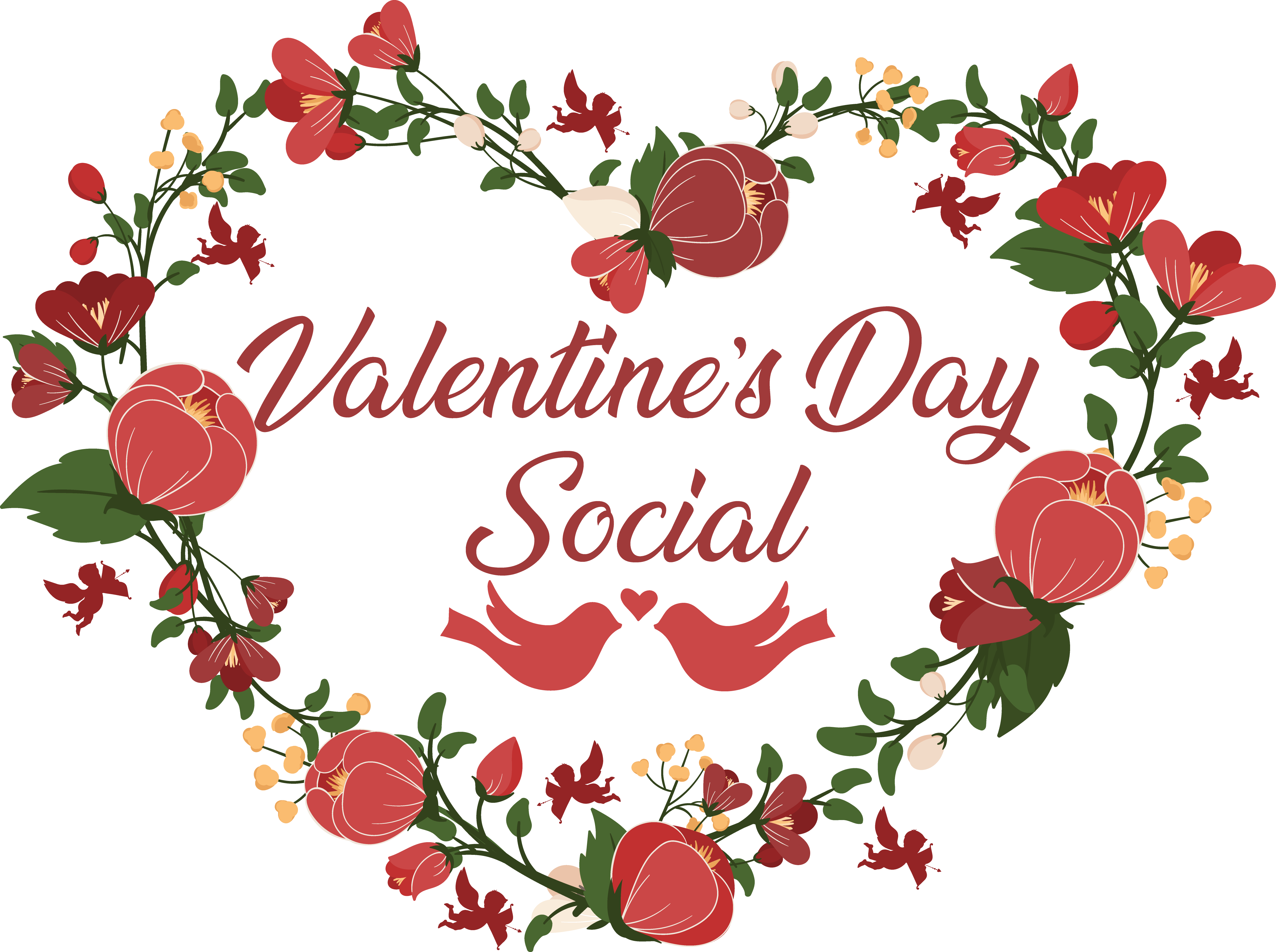 Valentine Social Clip Art - Png Download (4728x3528), Png Download