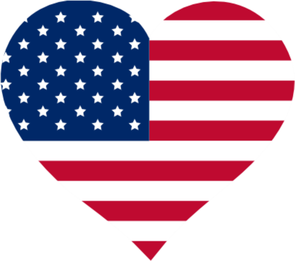 Flag Heart - Clip Art American Flag Heart - Png Download (1024x906), Png Download