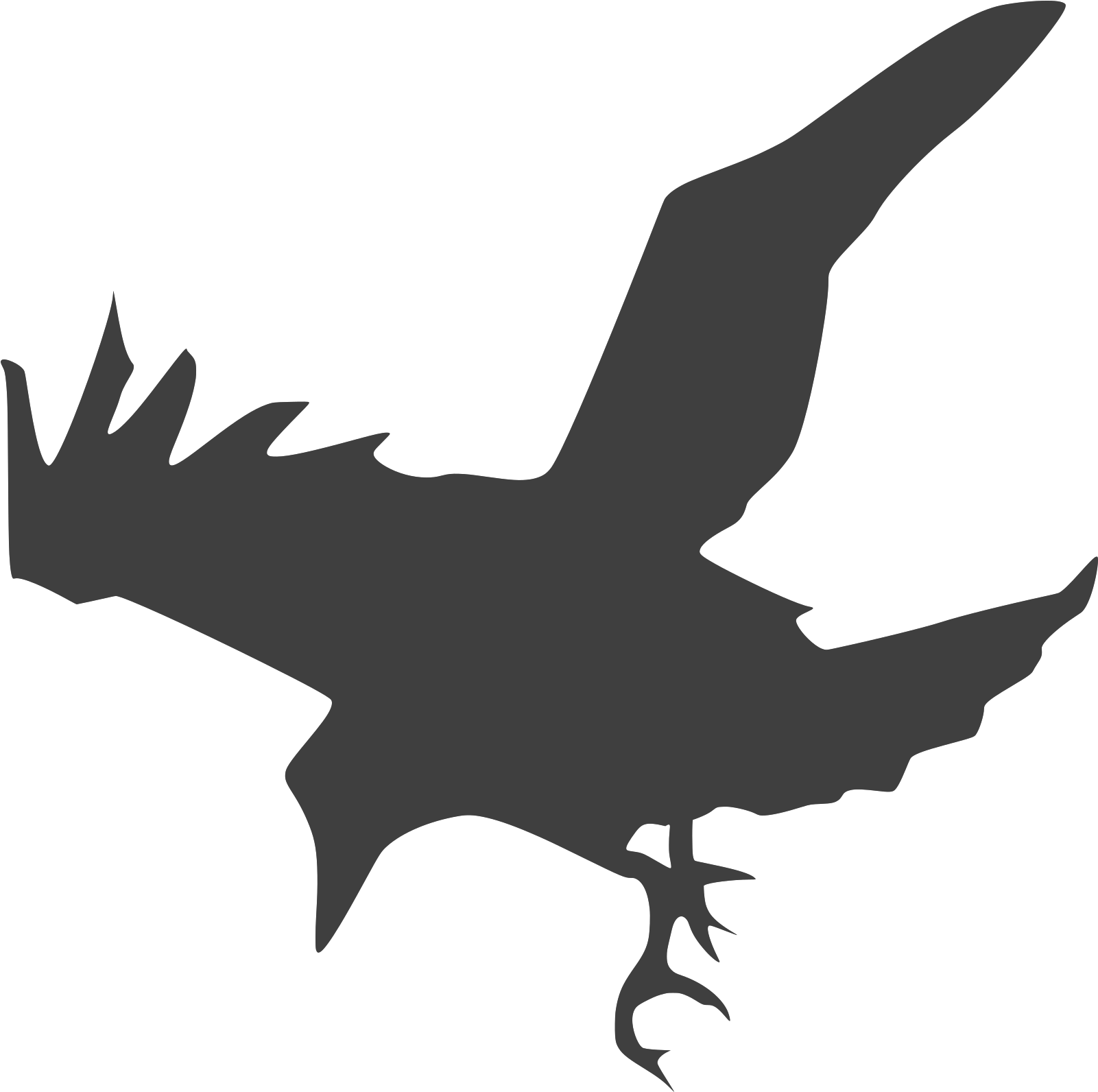 Raven Silhouette Clipart (1600x1600), Png Download