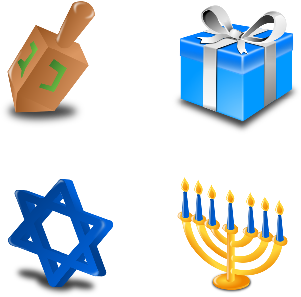 Hannukah Icon Set Collection - Present Clip Art - Png Download (800x800), Png Download