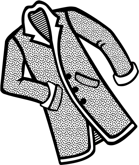 Spotty Ladies Coat Line Art Vector Drawing - Coat Clip Art Black And White - Png Download (600x600), Png Download