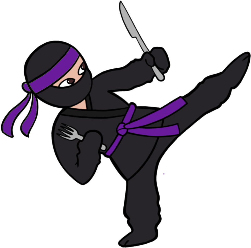 Perth Nutrition Coach Ninja Kick - Cartoon Clipart (1051x1039), Png Download