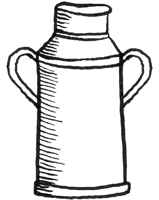 Drawing Of A Milk Churn Vacuum Flask For Drawing Clipart Full Size