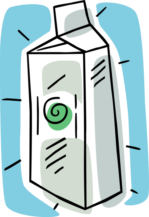 Vector Illustration Of Dairy Milk Carton Container Clipart (482x700), Png Download