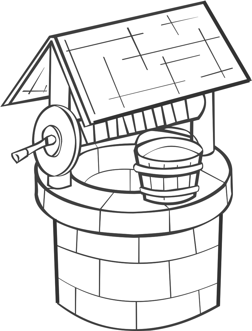 Well Clipart Black And White - Png Download (1600x1600), Png Download