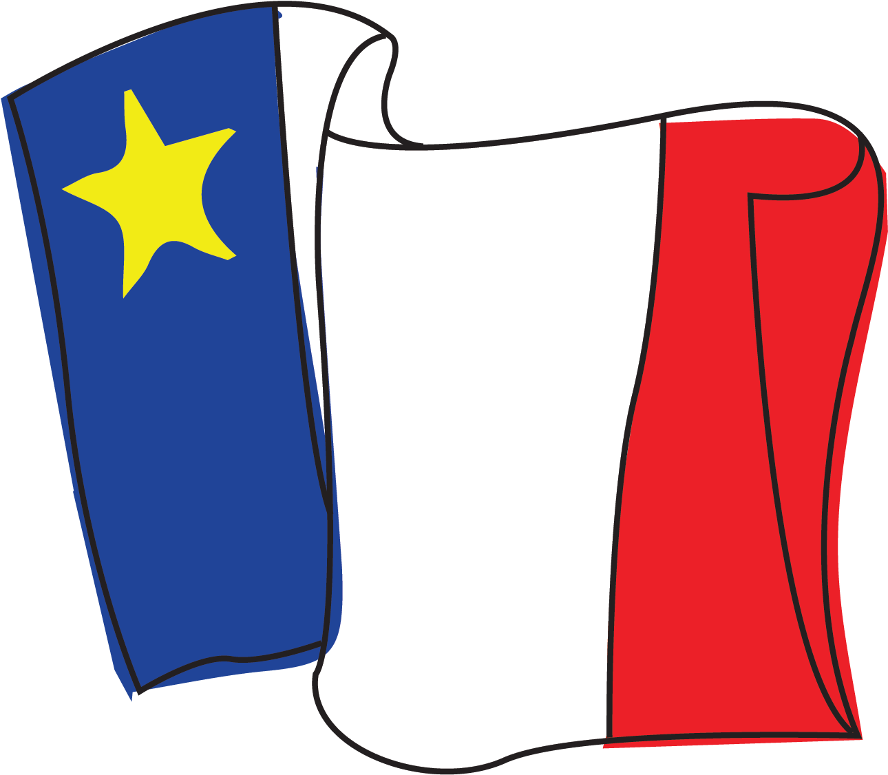 Acadian Flag Drawing Clipart (1500x1500), Png Download