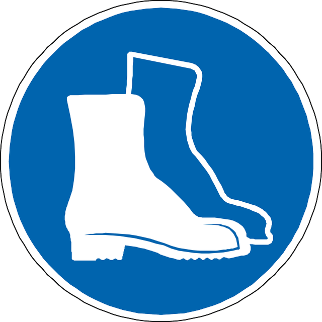 Foot Protection, Boots, Blue, Sign, Symbol, Icon - Safety Shoe Png Clipart (640x640), Png Download