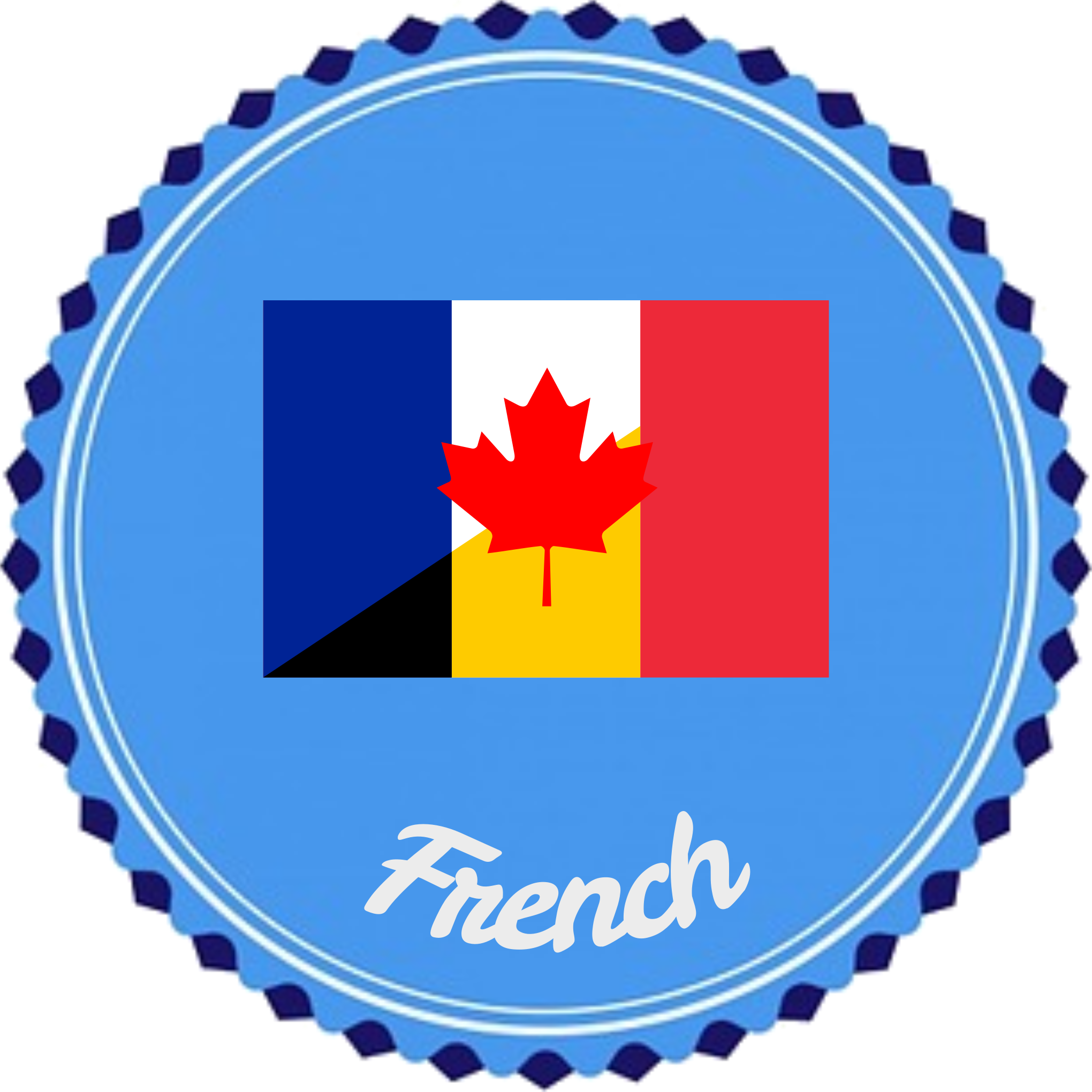 Badge Flair French Language Flag - Simbolos Da Lingua Inglesa Clipart (2040x2040), Png Download