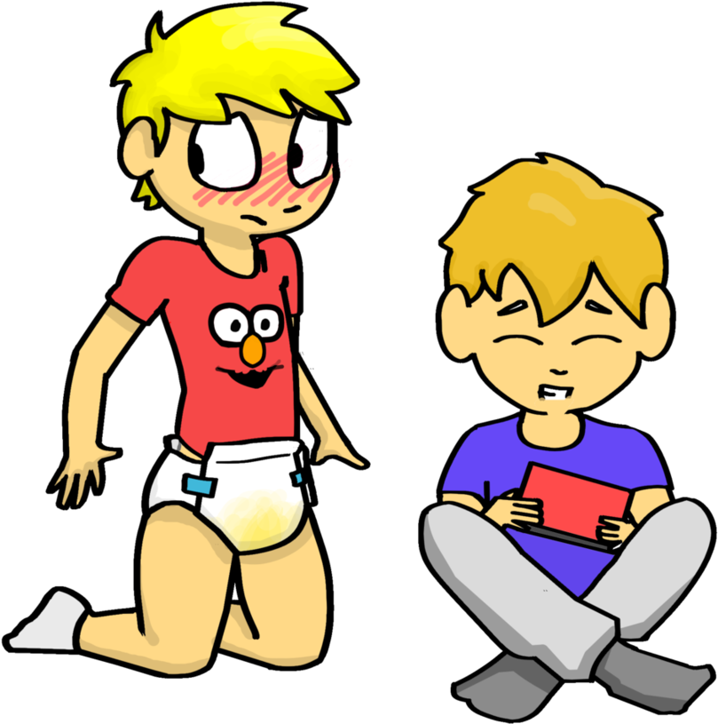 Clipart Boy Sleepover - Kid Diaper Deviantart Anime - Png Download (879x909), Png Download