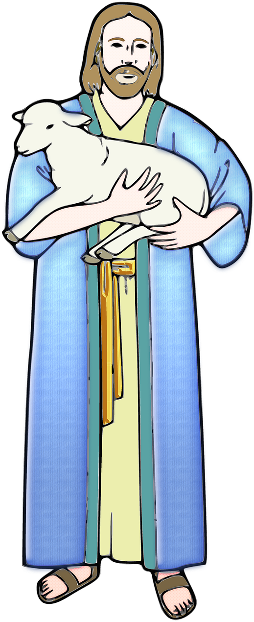 Jesus,christ,sheep,jesus Pastor,religion,free Pictures, - Dibujo El Buen Pastor Clipart (518x1280), Png Download