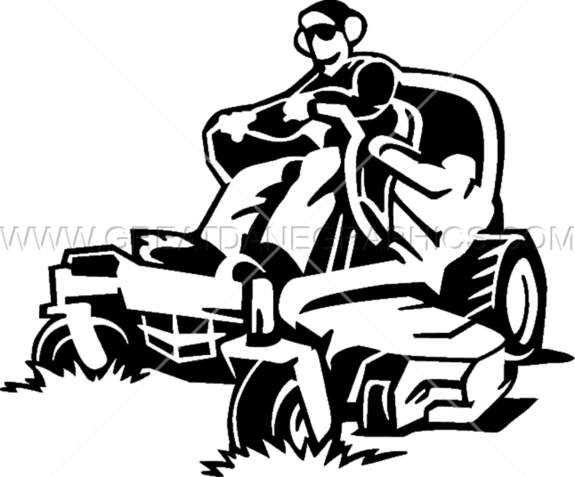 Lawn Mowers Clip Art Zero-turn Mower Riding Mower - Riding Lawn Mower Clipart Black And White - Png Download (800x664), Png Download