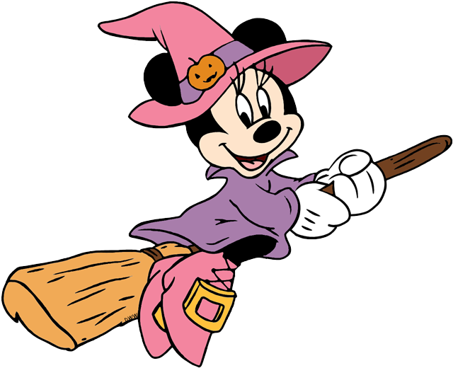 October Halloween Clipart Clip Black And White Stock - Witch Minnie Mouse - Png Download (650x528), Png Download