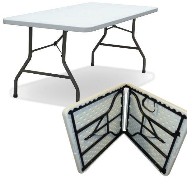 Trestle Table Free Clipart Hq - Fold In Half Trestle Table - Png Download (600x600), Png Download