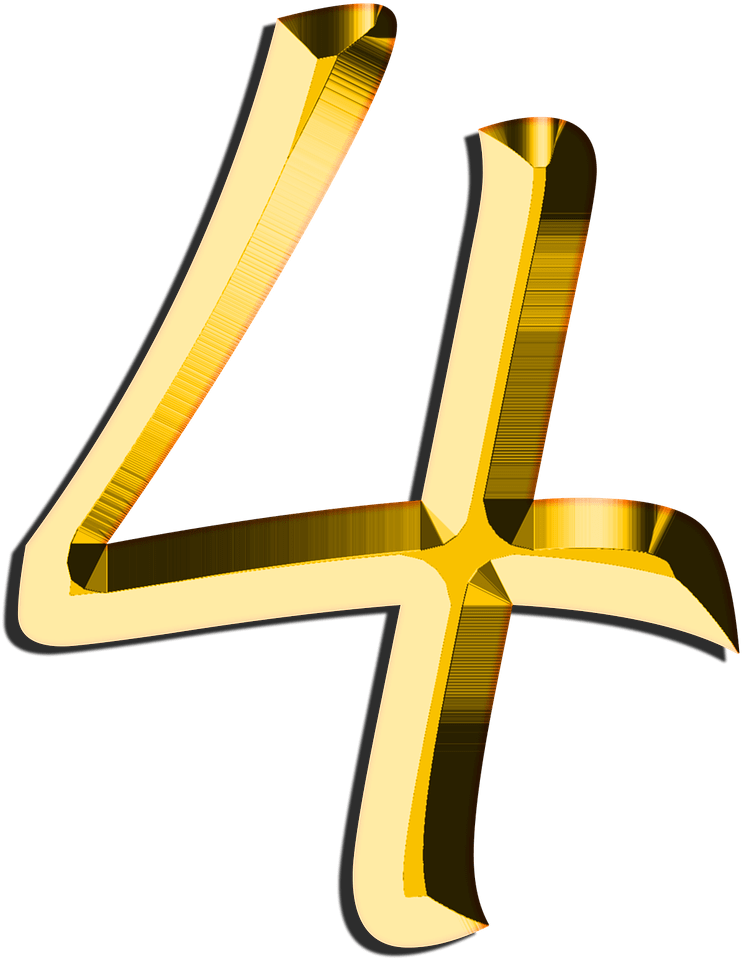 Numero 4 Dorado Png Clipart (1271x1280), Png Download