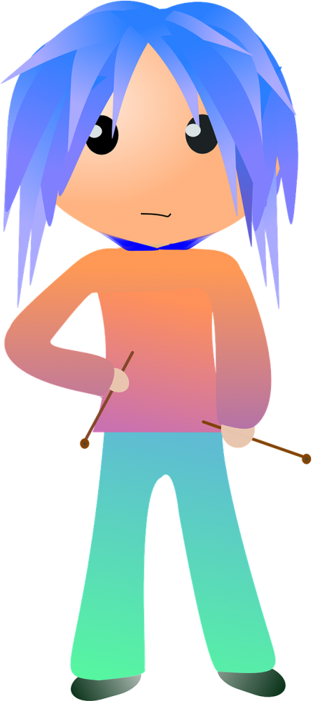 Anime Girl Blue Hair - Png Girl With Blue Hair Clipart Transparent Png (500x1000), Png Download