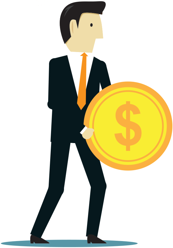 Business Man Holding Little Money - Illustration Clipart (600x858), Png Download