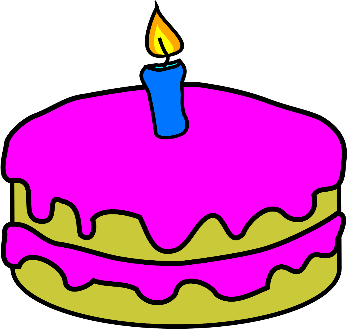 Birthday Cake 2 Candles Clipart (1600x1600), Png Download