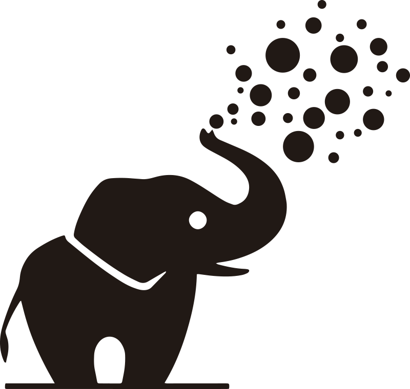 Bathroom With Little Elephant Wild Animal Sticker - Elefante Con La Trompa Hacia Arriba Dibujo Clipart (800x760), Png Download