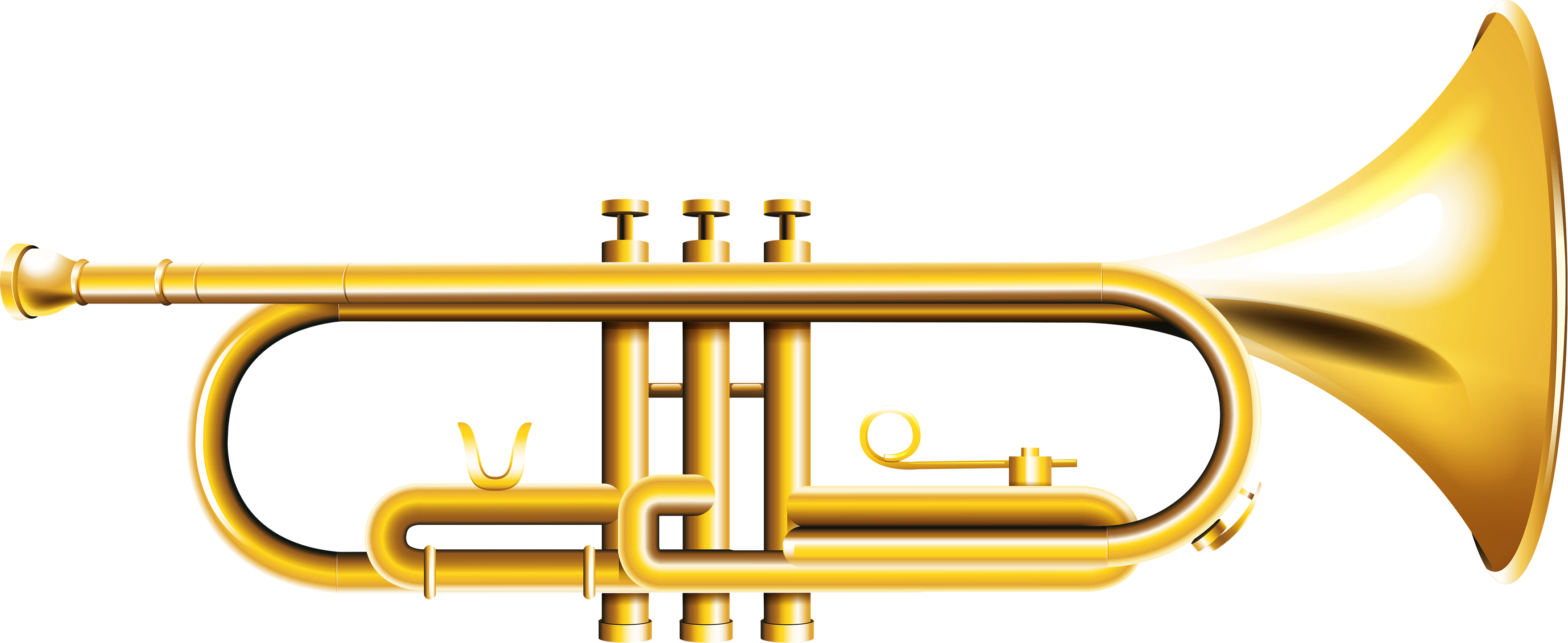 Trumpet Clipart Png Transparent Png (3515x1441), Png Download