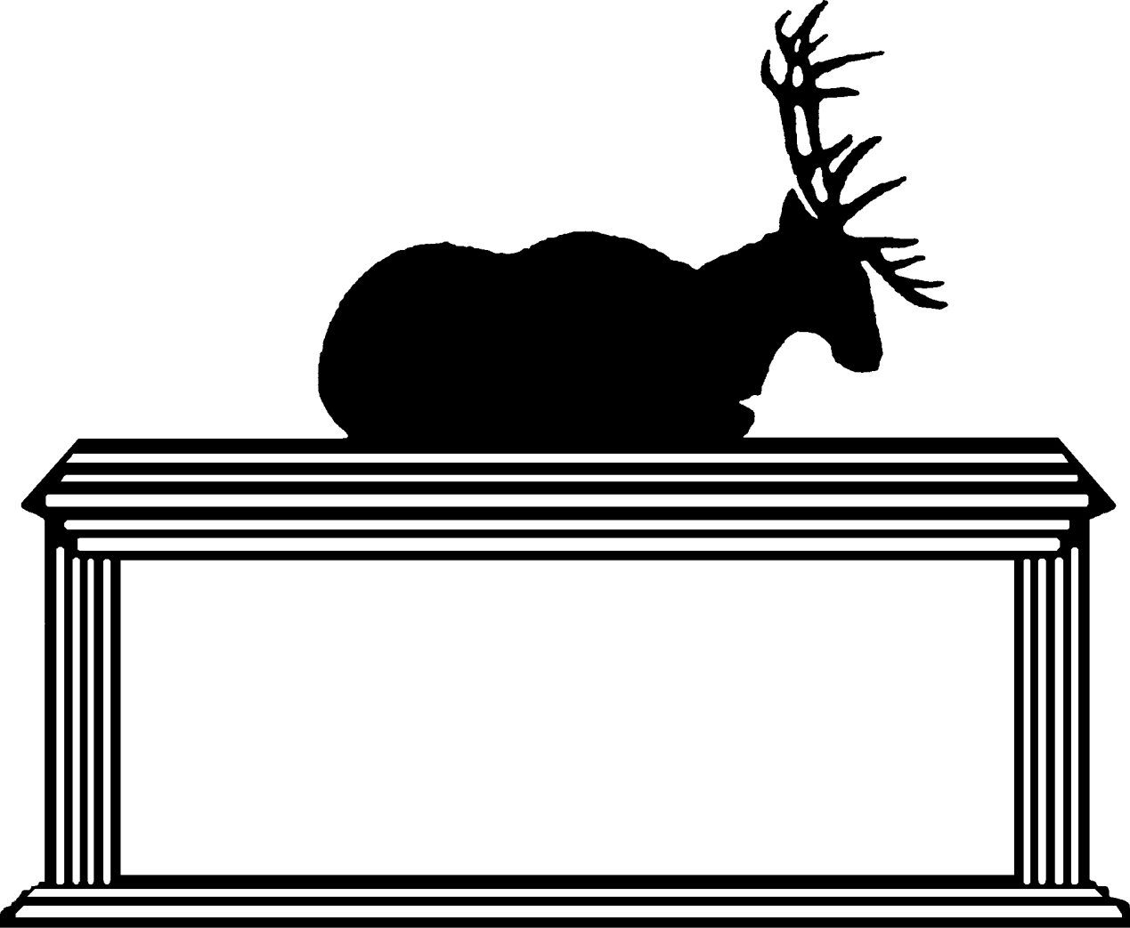 Reindeer Clip Art Silhouette Black Line - Elk - Png Download (1269x1043), Png Download