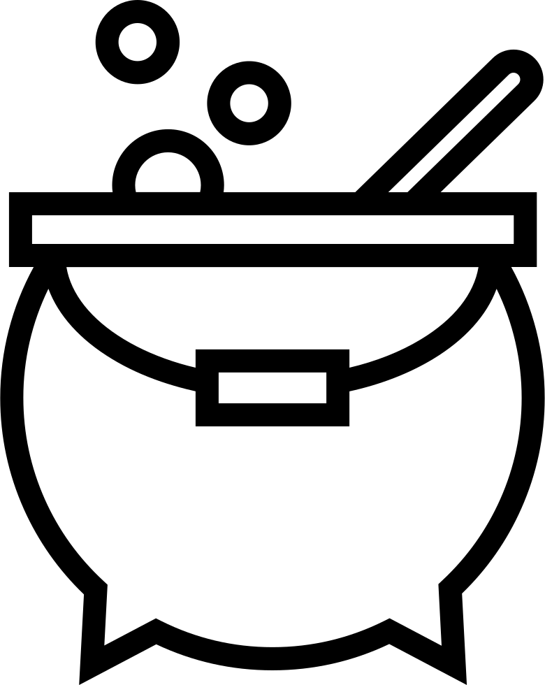 Witch Cauldron Of Halloween - Cauldron Clipart Black And White - Png Download (780x980), Png Download