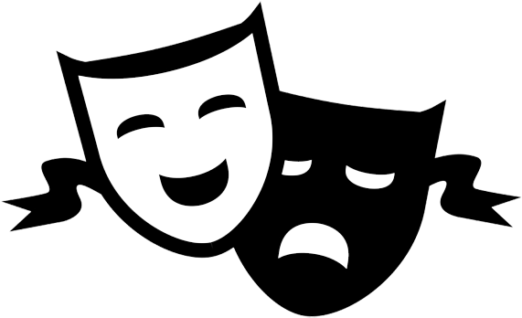 Musical Theatre Mask Drama Play - Theatre Masks Png Clipart (576x576), Png Download
