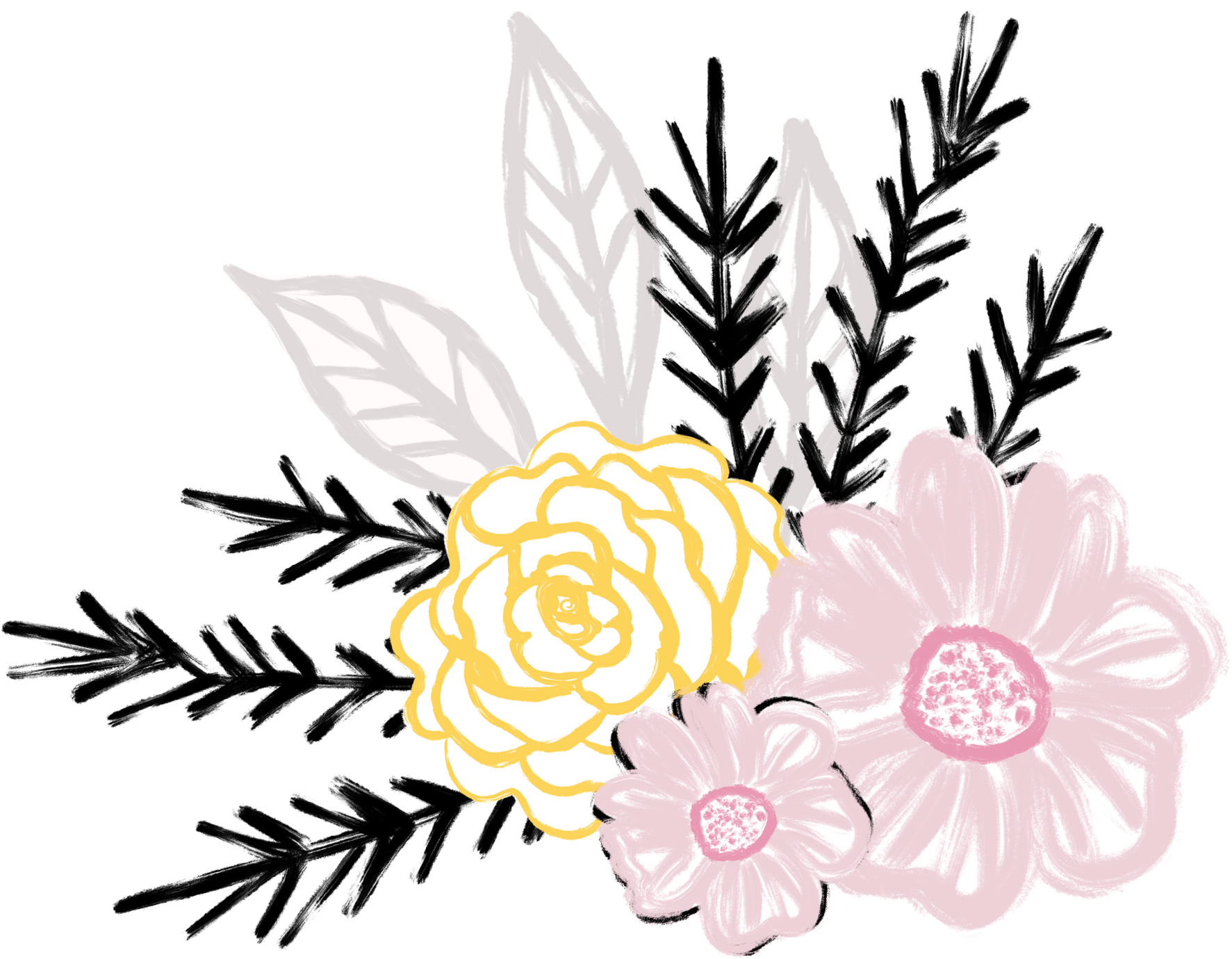 #floral #flower #flowers #weeds #plants #nature #designs - Flower Clipart (1772x1438), Png Download