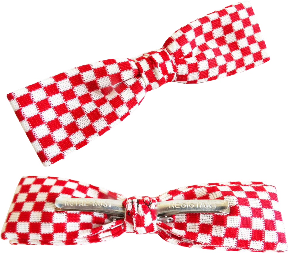 Vintage Men"s Bow Tie Red White Royal Rust Resistant - Check Clipart (1001x880), Png Download