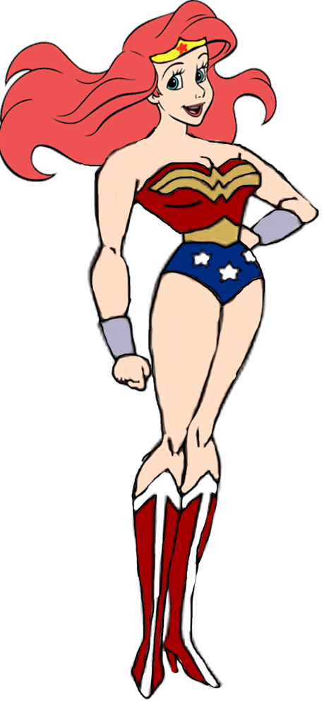 Ariel Clipart Avengers Clipart Wonder Woman Free Clipart - Princess Disney Wonder Woman Ariel - Png Download (466x992), Png Download