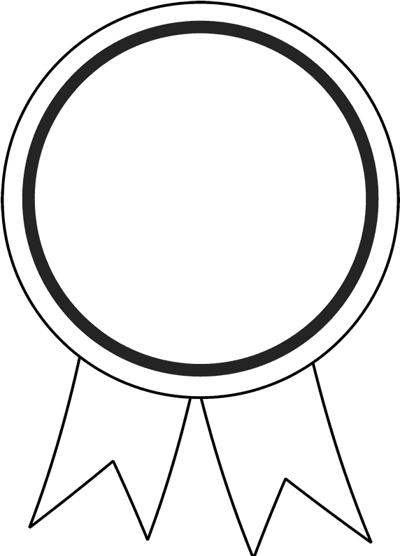 Outline Ribbon Clipart Black And White - Winning Ribbon Outline - Png Download (800x800), Png Download