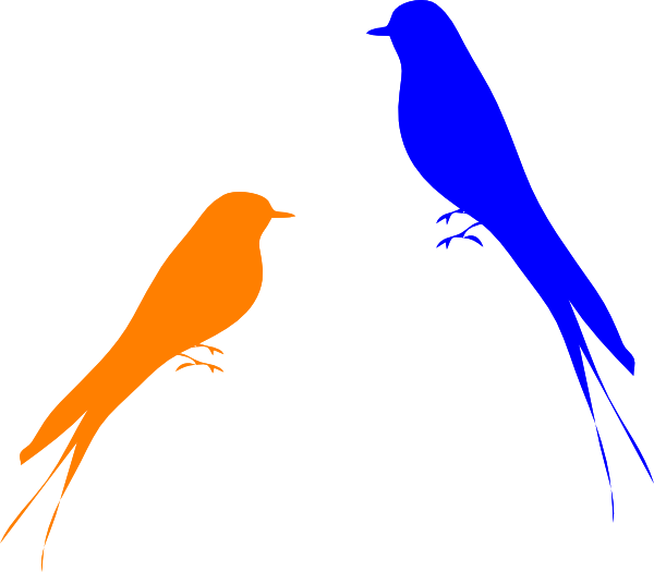 Lovebird Silhouette Clip Art - Bird Silhouette - Png Download (600x525), Png Download