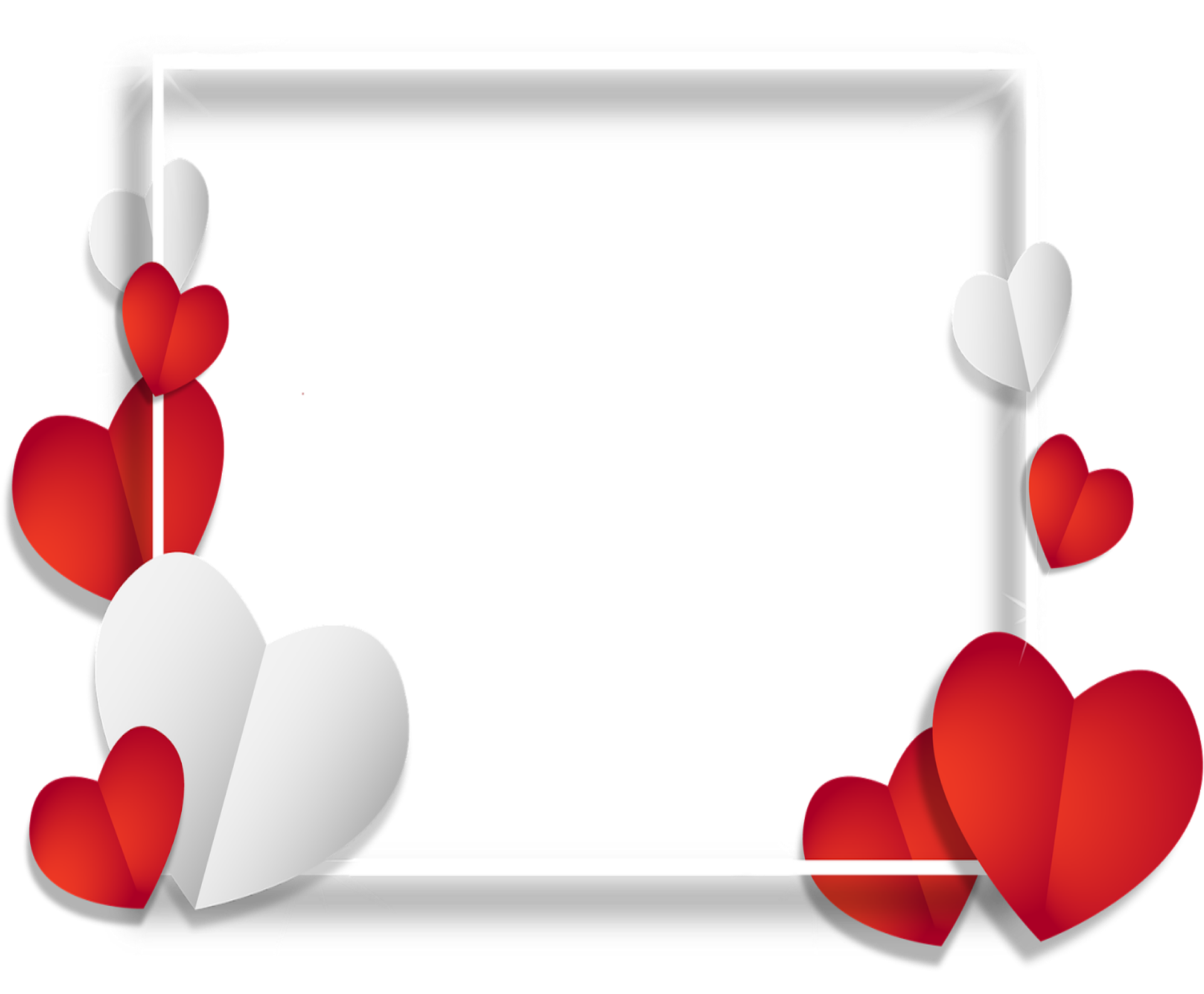 #mq #red #silver #hearts #love #heart #frames #border - Wedding Heart Png Clipart (2289x2289), Png Download