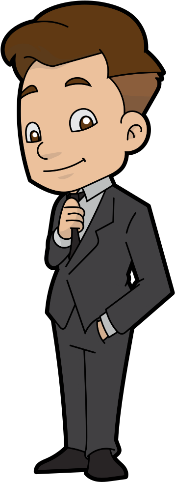 Animated Businessman Clipart (450x1024), Png Download