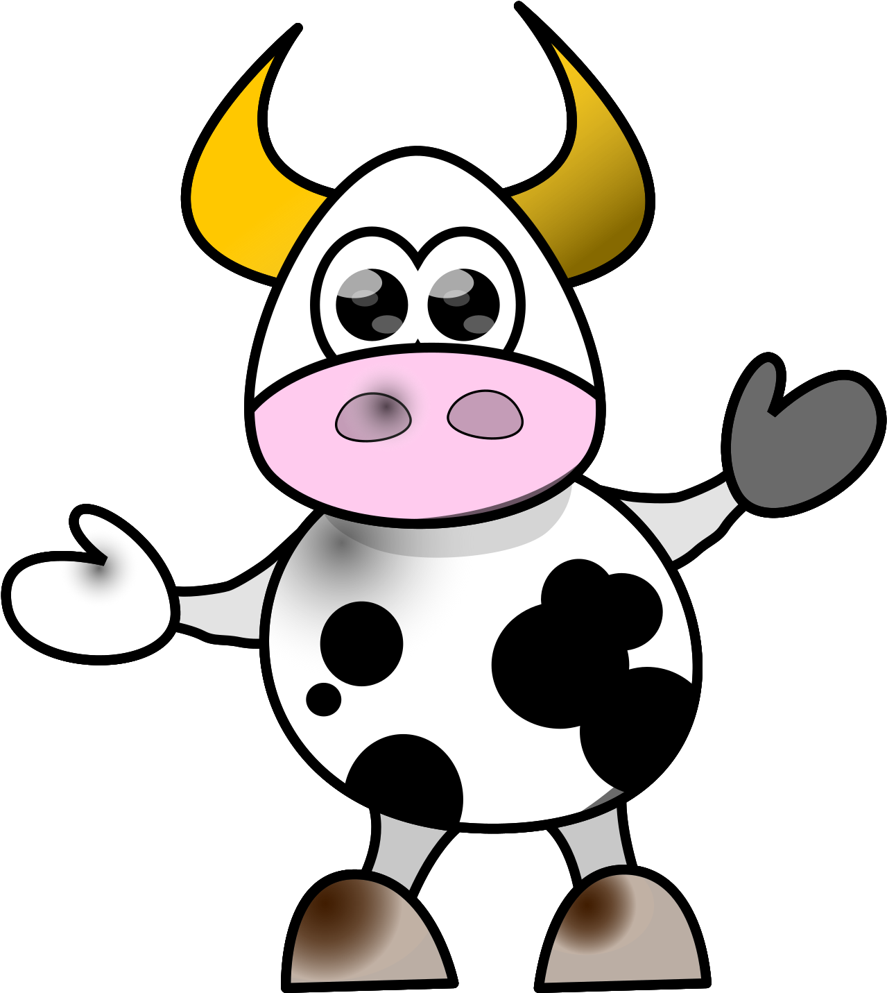 Cow Cartoon Clipart (1600x1600), Png Download