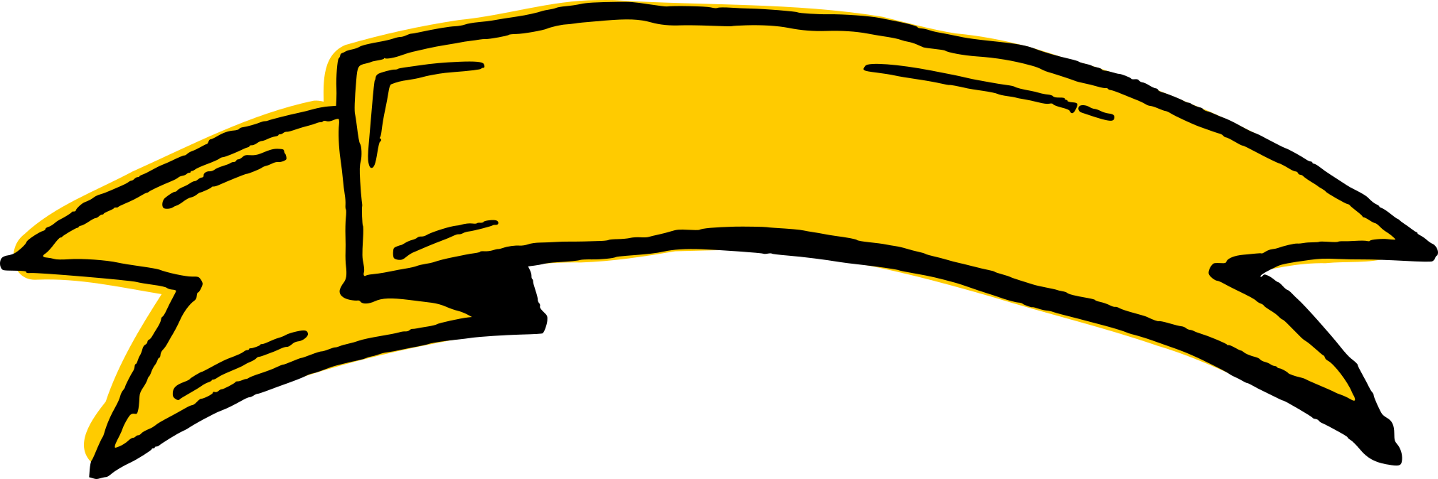 Yellow Ribbon Banner Drawing Png Clipart (2022x674), Png Download