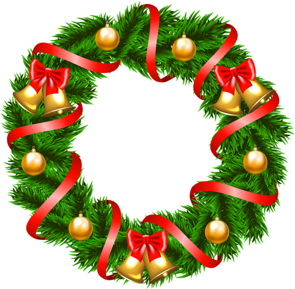 Fete Noel Couronnes - Clip Art Christmas Wreath - Png Download (600x592), Png Download