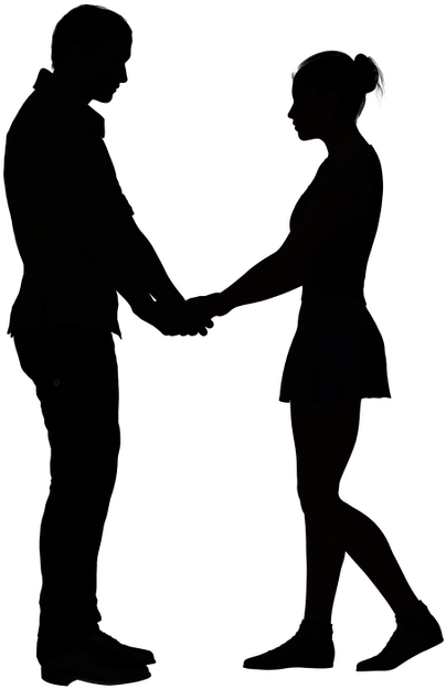 Clip Art Portable Network Graphics Image Silhouette - Man And Girl Silhouette - Png Download (585x640), Png Download