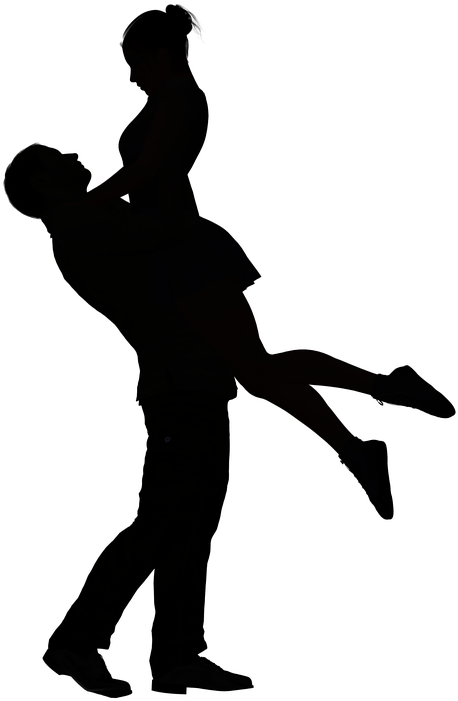 Silhouette Couple Clip Art - Black Silhouette Couple Png Transparent Png (658x720), Png Download